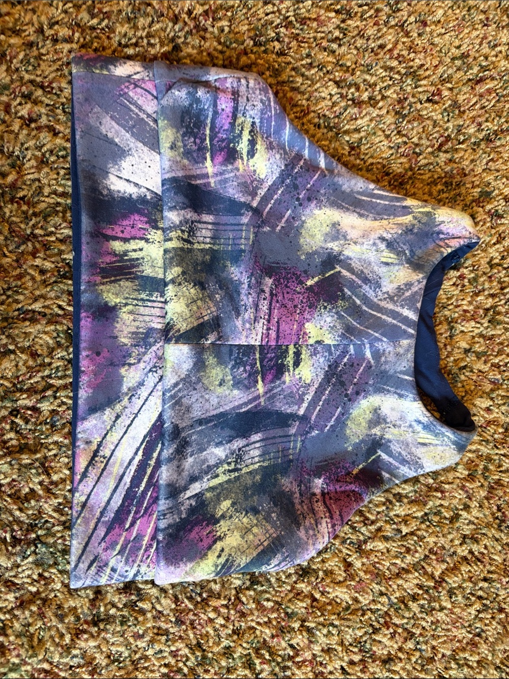 Athleta Girls' Bra in Purple, Yellow and Black Abstract Reversible